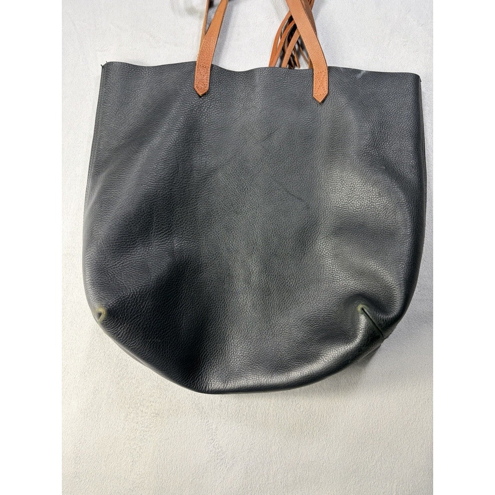 Madewell The Transport Large Leather Tote Shoulder Bag Black And Brown